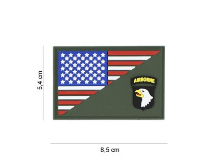 Nášivka 3D PVC 101st Airborne half flag