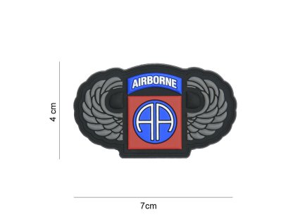 Nášivka 3D PVC 82nd Airborne silver wings