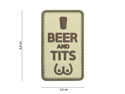 Nášivka 3D PVC Beer and Tits coyote