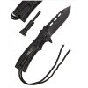 Nůž MIL-TEC s Křesadlem a Paracordem Černý