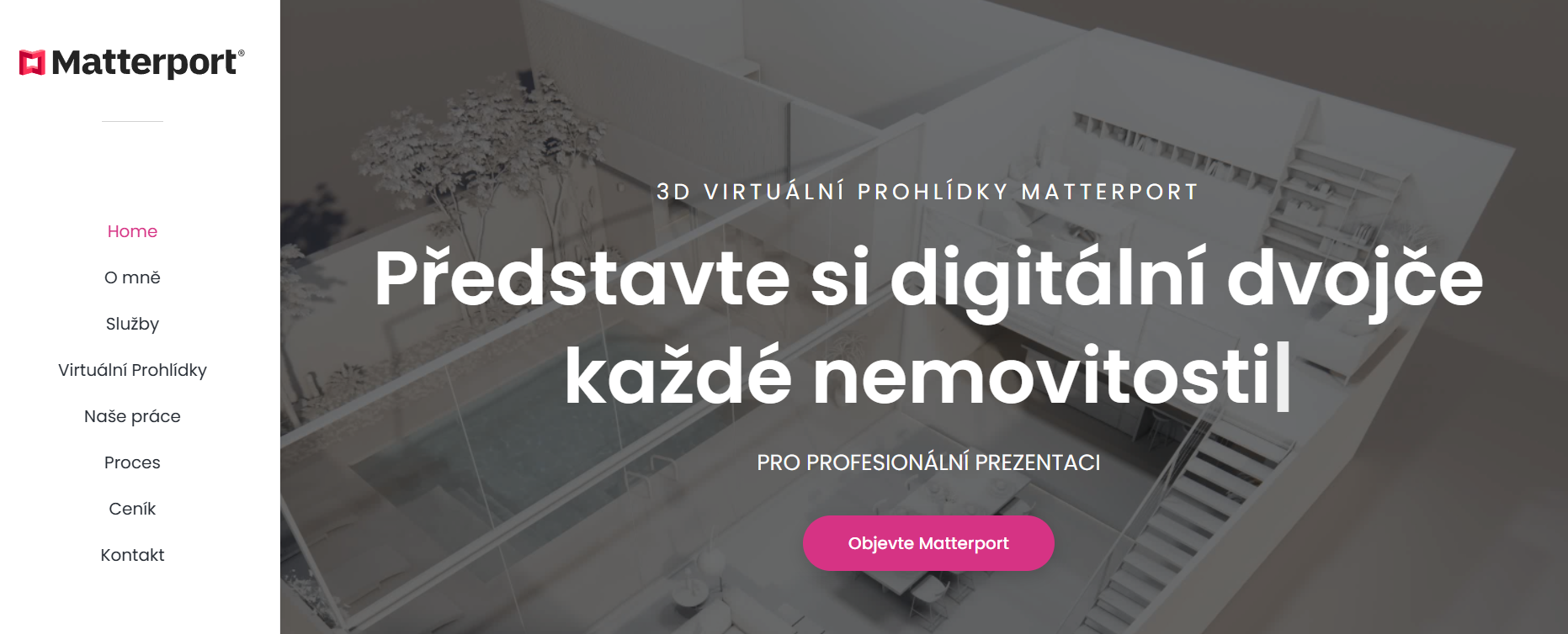 Případová studie, online marketing: 3D virtuální prohlídky nemovitostí, Matterport Jihlava, Pardubice, Vysočina