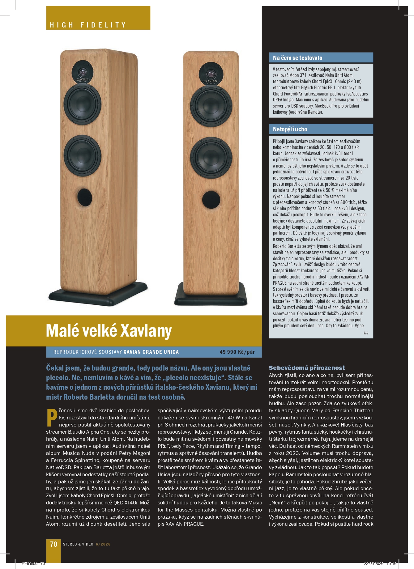 XAVIAN Grande Unica / Stereo & Video (CZ)