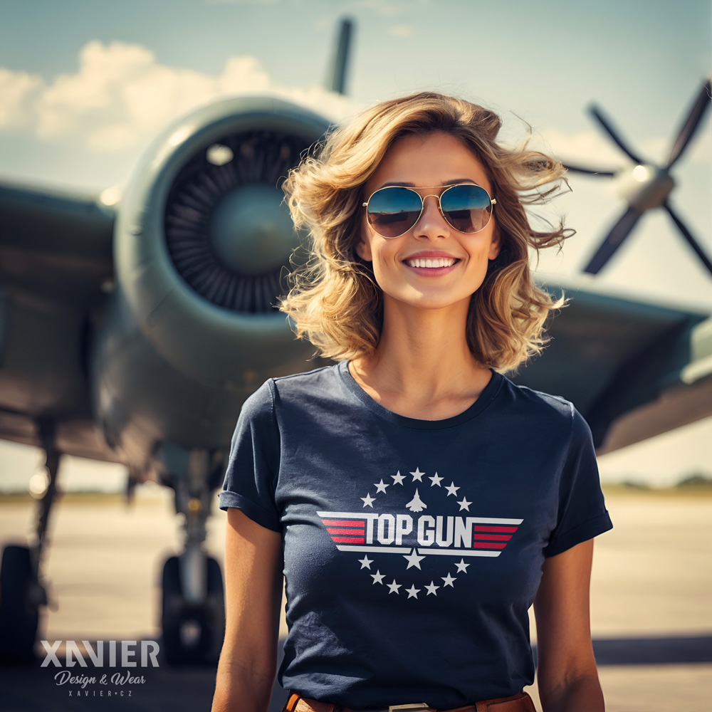 TOP GUN - dámské tričko navy Xavier