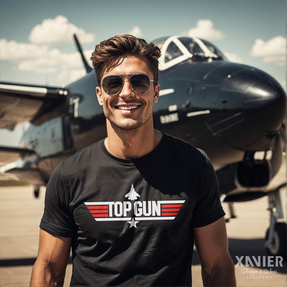 Top Gun 2 - pánske tričko s potiskem černá Xavier
