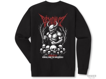 mikina Demoni lebky classic zada