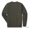 Minimalistická mikina bez potisku crewneck khaki záda