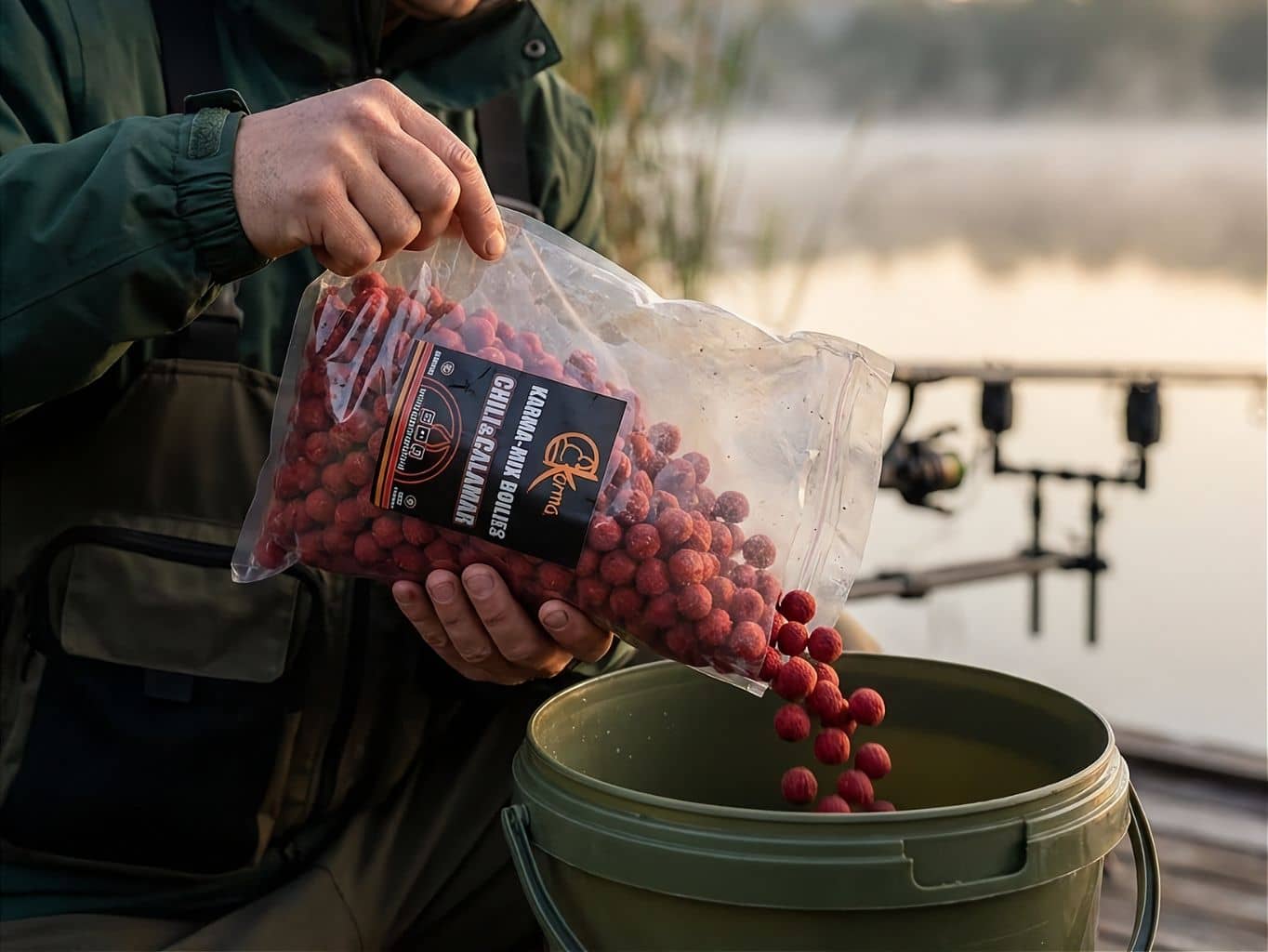 krmné boilies Karma Bait Food MIX Chili & Calamar
