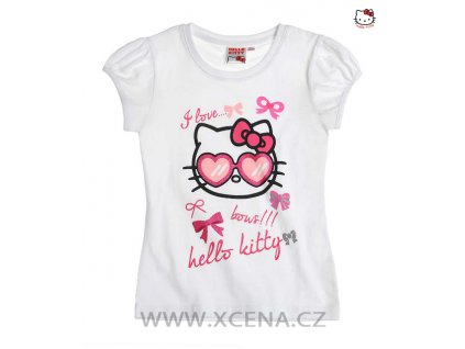 Dívčí tričko Hello Kitty bílé