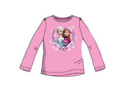 Frozen Anna a Elsa trička Disney růžové