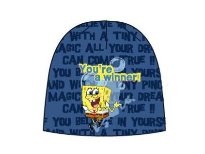Čepice zimní Sponge Bob modrá