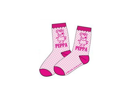 Pepina prasátko ponožky růžové s kostkou