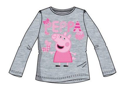 Peppa prasátko dětské tričko šedé