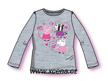 Prasátko Peppa tričko šedé model A