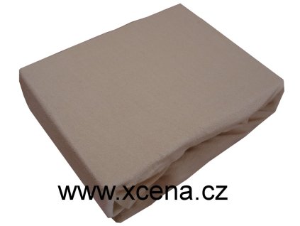 Froté prostěradlo smetanové barvy 200/220 cm
