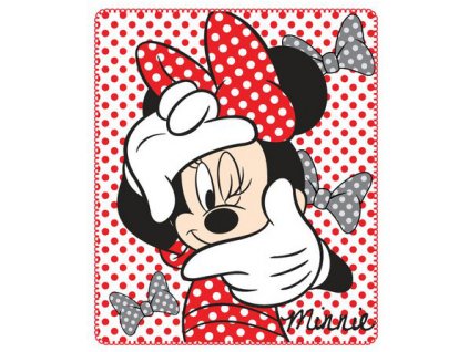 Deka flízová, dívčí s Minnie Mouse červená