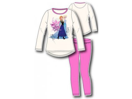 Anna Elsa Frozen pyžama bílé s potiskem