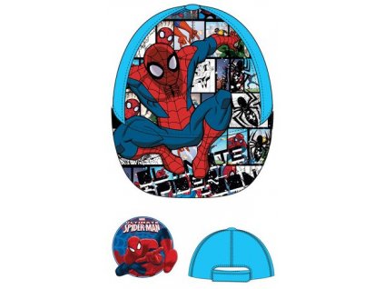 Spiderman čepice letní tyrkysová