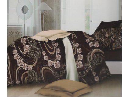 Bavlněné povlečení 140x200cm, 70x90 hnědé