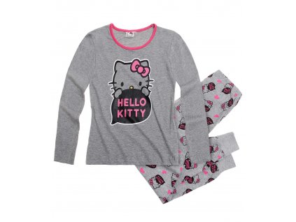 Bavlněné Hello Kitty pyžama šedé