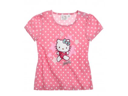 Bavlněné kojenecké triko Hello Kitty růžové