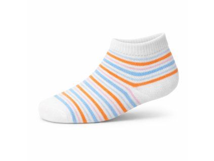 Bílá ponožka se barevnými pruhy