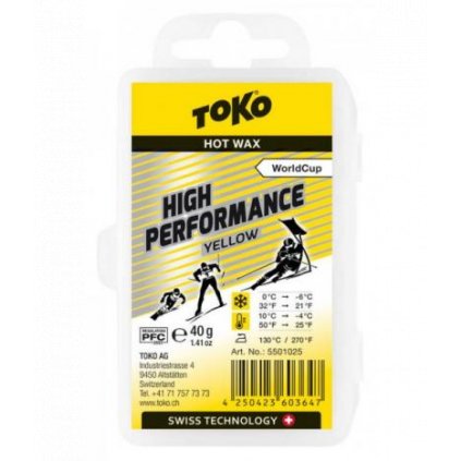 TOKO High Performance Yellow Hot Wax, +10°C do -4°C, 40 g, wosk ślizgowy