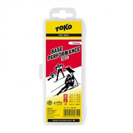 TOKO Base Performance Hot Wax Red, -2°C to -11°C, 120 g, glide wax