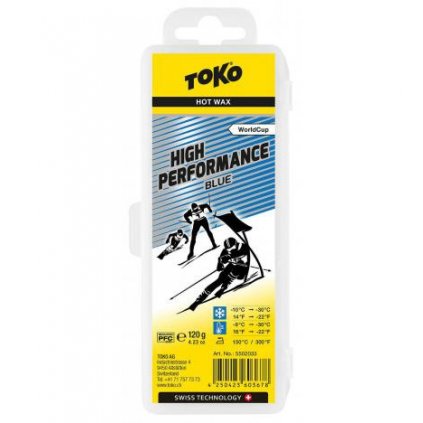 TOKO High Performance Blue Hot Wax, -9°C až -30°C, 120 g, sklzný vosk