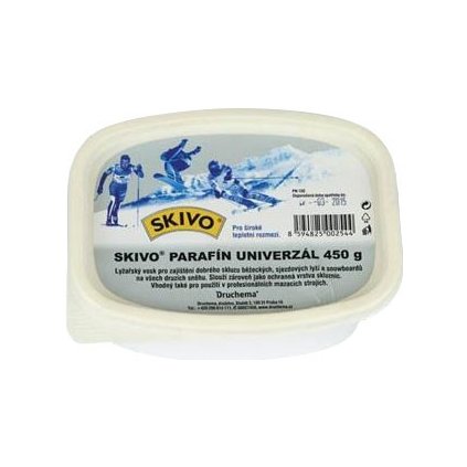 SKIVO Parafín univerzál, 400 g, lyžařský skluzný vosk, PRASKLÉ VÍČKO