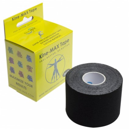 KINE-MAX TAPE SUPER-PRO COTTON - KINESIOLOGICKÝ TEJP - ČERNÝ