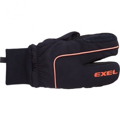 EXEL LOBSTER Glove, black/orange, warm three-finger gloves