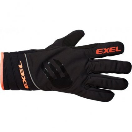 EXEL THERMO+ Rukavice, čierna/oranžová/biela teplé rukavice na bežky