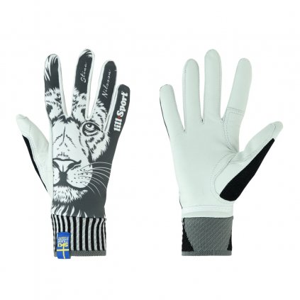 LILLSPORT Legend Slim, black and white, race ski gloves