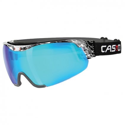 CASCO SPIRIT CARBONIC SPLATTER, white-bluemirror, lyžiarske okuliare