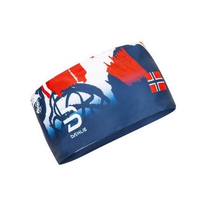 BJORN DAEHLIE Headband Zemsi 37.5, niebieska opaska sportowa z norweską flagą