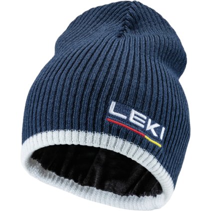 LEKI Wool beanie, Blue White, zimní čepice