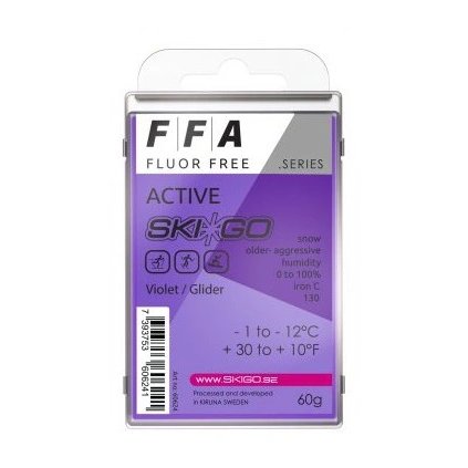 SKI-GO FFA Active 60g, Violet, -1°C to -12°C, fluor-free paraffin