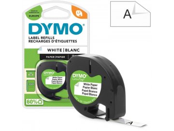 Dymo Letratag páska bílá papírová 12mm x 4m