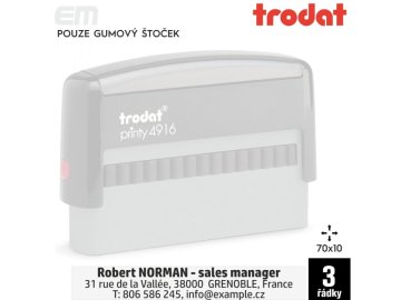 Razítko Trodat 4916,70x10mm - pouze gumový štoček