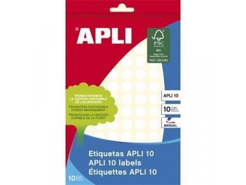 Etikety Apli kulaté 10mm bílé 315 etiket