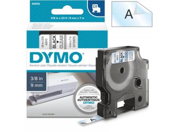 DYMO páska D1, 9mm x 7m (40910) průhledná, černý tisk