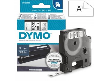 DYMO páska D1, 9mm x 7m (40913) bílá, černý tisk
