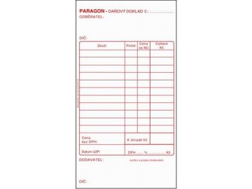 Paragon daňový doklad ET010