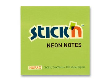 Samolepící bloček 76x76 mm zelený NEON 100 lístků