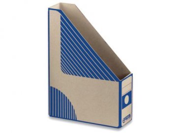 Emba Magazin Box - kartonový, zkosený, modrý