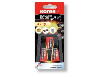 Lepidlo vteřinové KORES Power Glue gel 3 x 1g