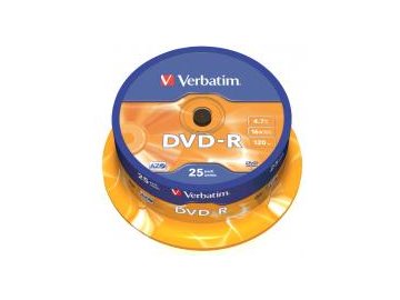 Verbatim DVD-R 4,7GB 16x, Printable, spindle - 25ks