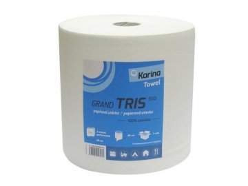 Papírový ručník Karina TRIS 500 3 vrstvy,šíře 26cm bílá celulóza