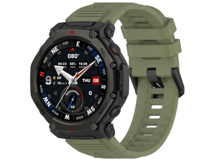Silikonový řemínek pro hodinky Amazfit T-REX 3 (Barva Zelená)