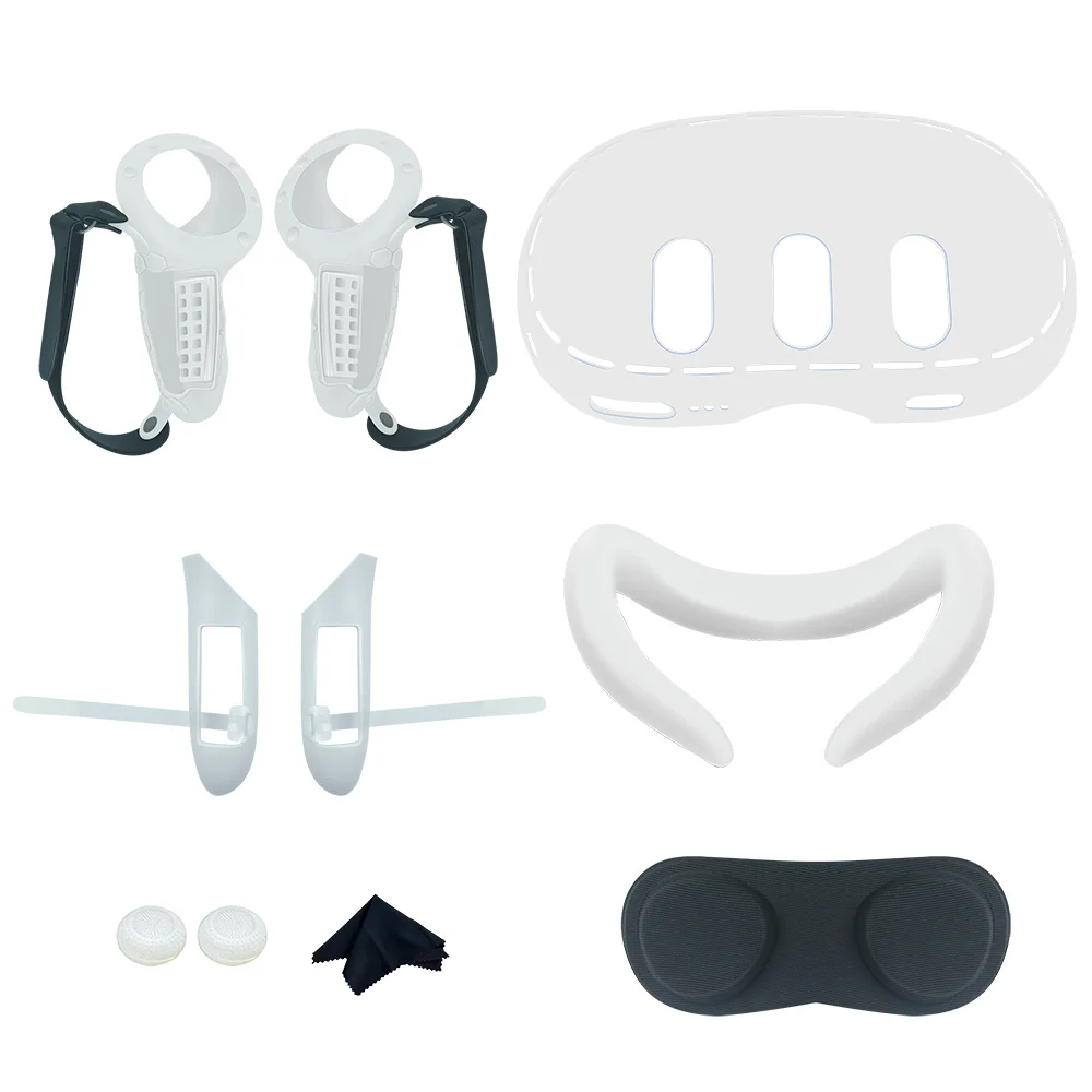 OEM Sada silikonových obalů pro Meta Quest 3 Barva: Bílá